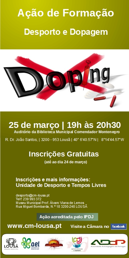 Ficha de Inscrição - Formação Desporto e Dopagem