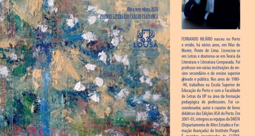 Fernando Hilário vence 4.ª edição do Prémio Literário Carlos Carranca