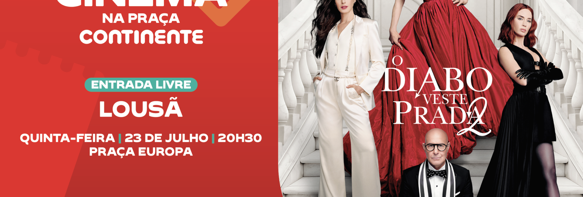 Cinema na Praça Continente traz “O Diabo Veste Prada 2” à Lousã